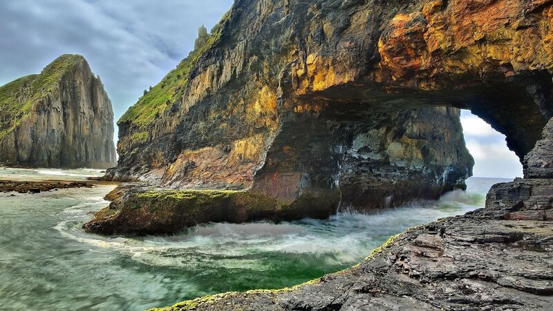 Rock Arch Formation — Green, Dramatic