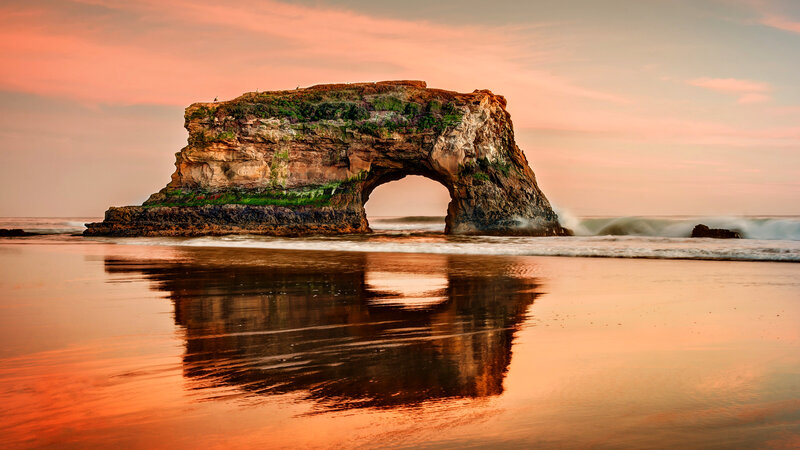 Rock Arch Formation — Orange, Serene, Sunset