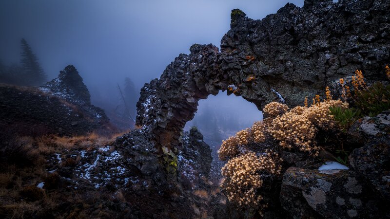 Rock Arch in Fog
