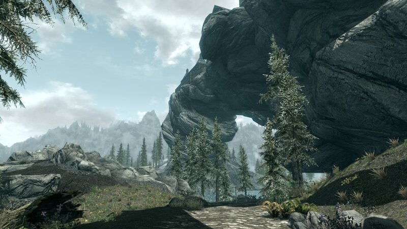 rock arch in mountain landscape
