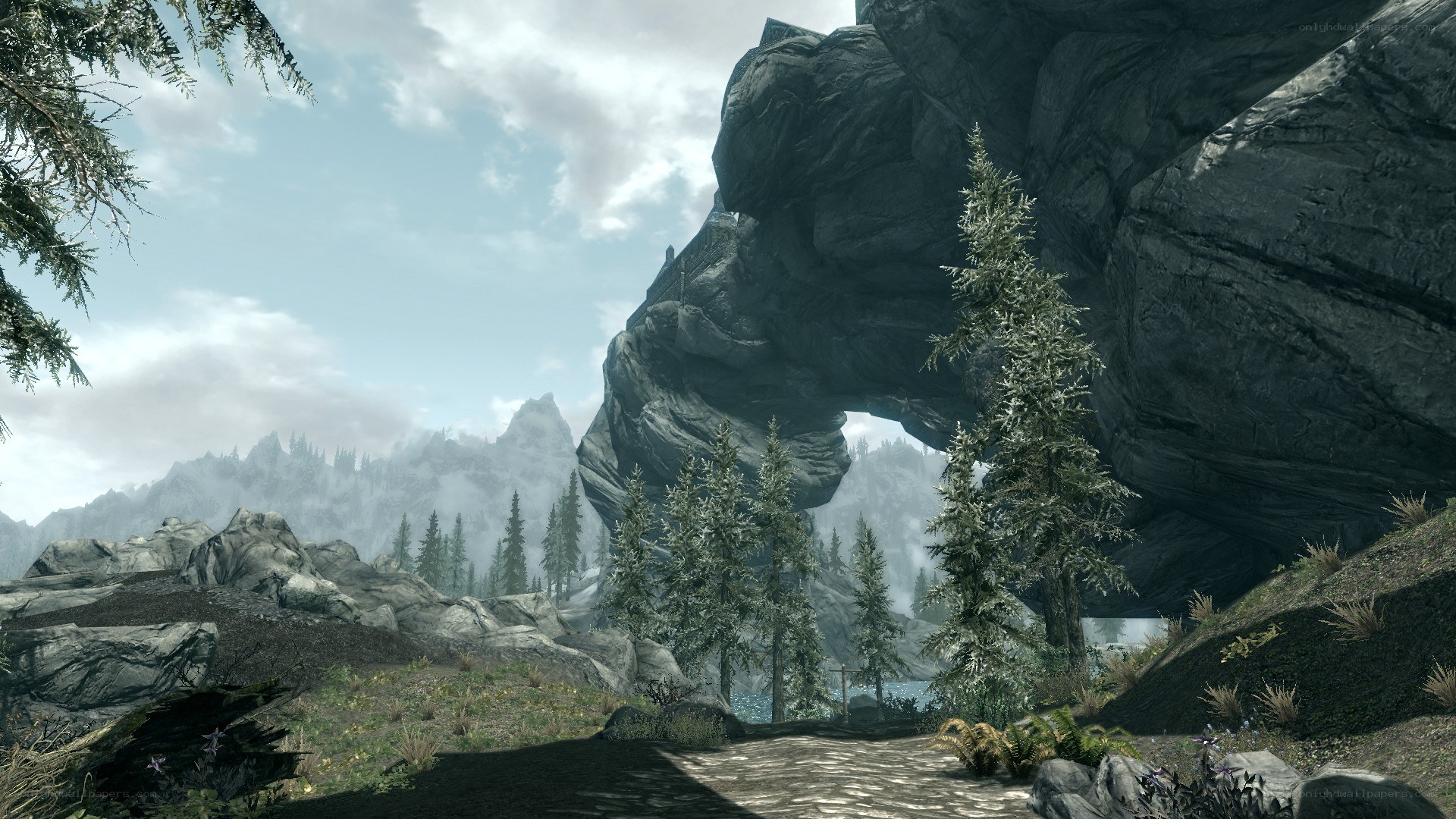 rock arch in mountain landscape