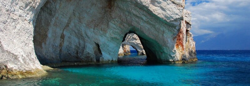 Rock Arch in Sea — Blue