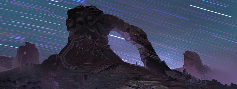 Rock Arch under Star Trails