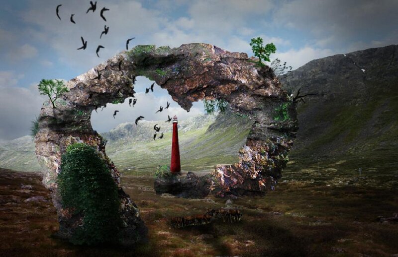 Rock Arch with Lighthouse