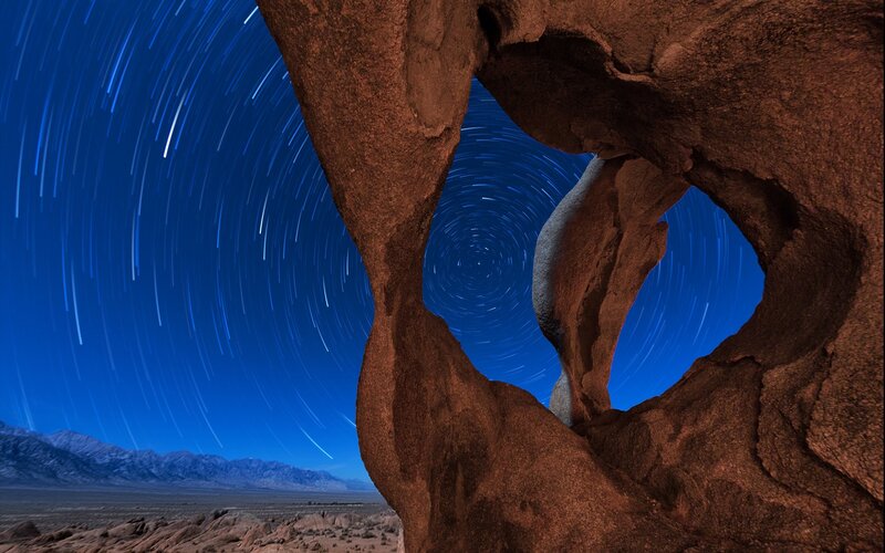 Rock Arch with Star Trails