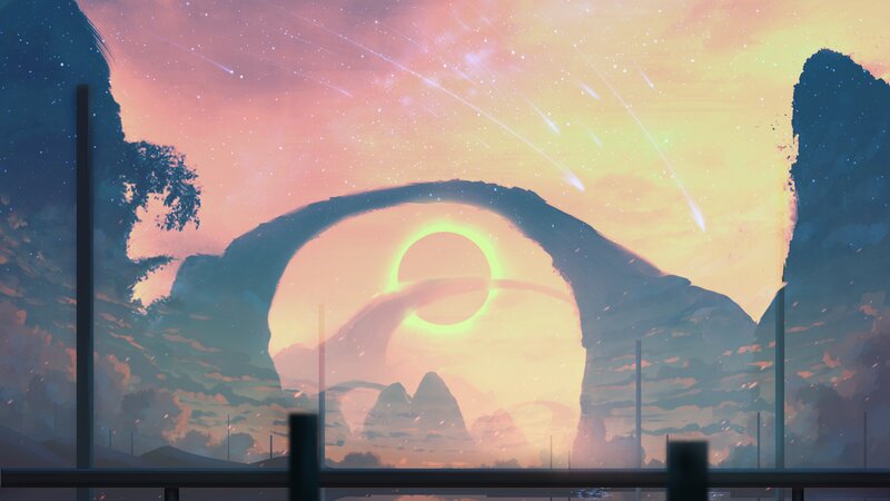 Rock Arch with Sun