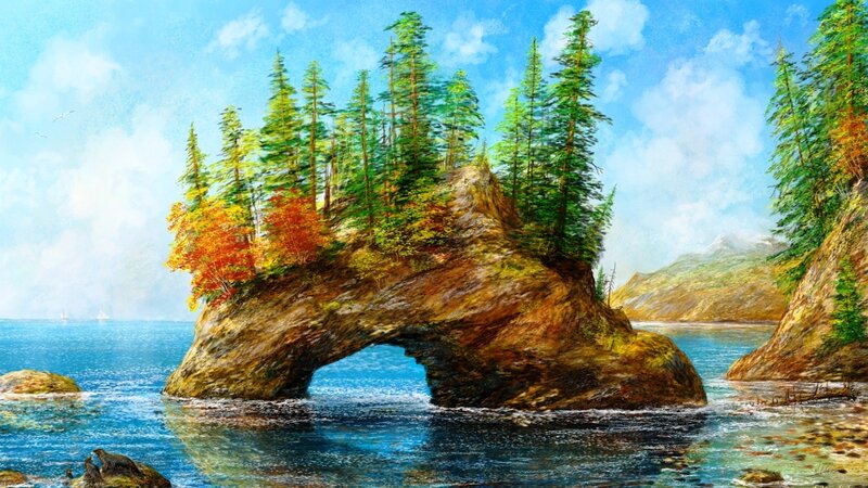Rock Arch with Trees