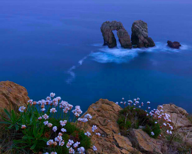 Rock Arches in Ocean — Blue, Serene