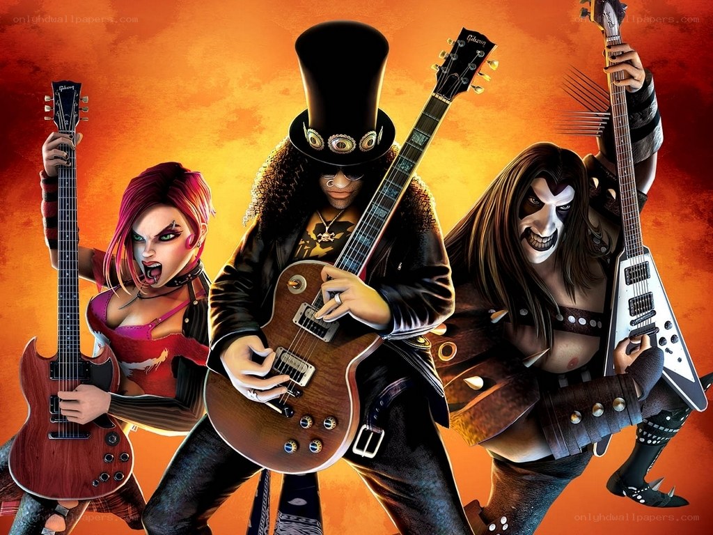 rock band characters in action