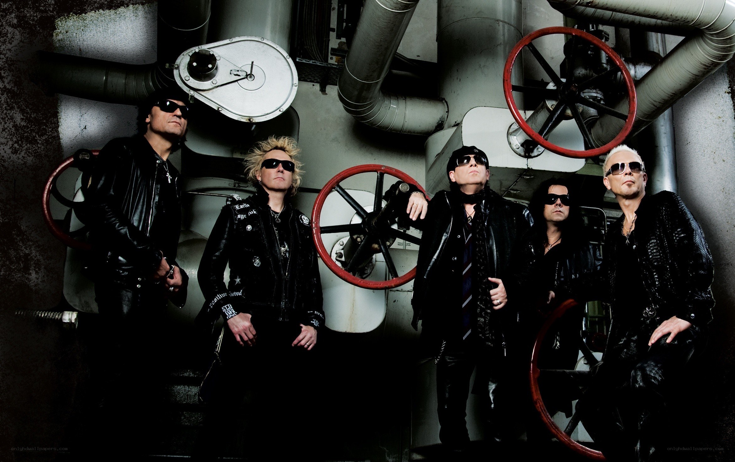 rock band in industrial setting
