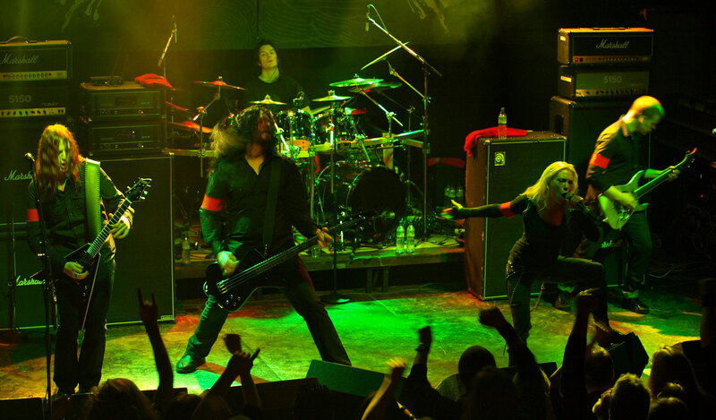 Rock band performing live on stage