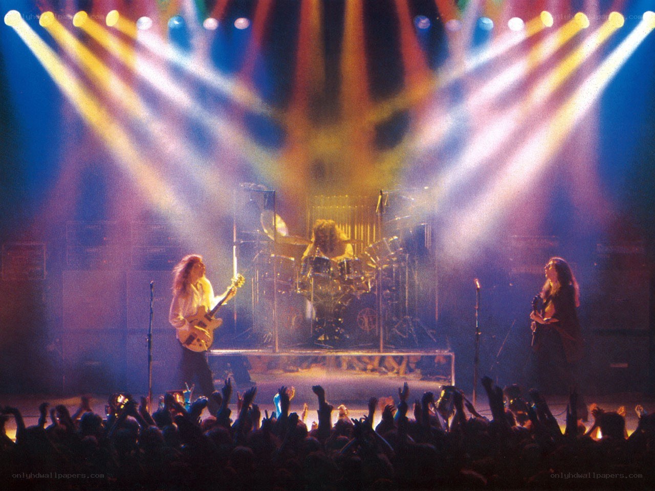 rock band performing on stage