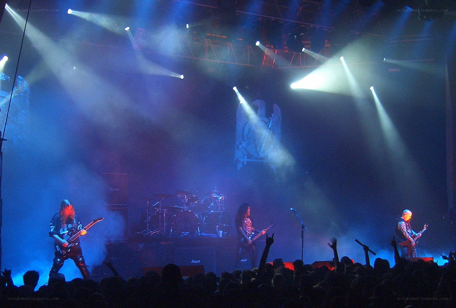 Rock band performing on stage