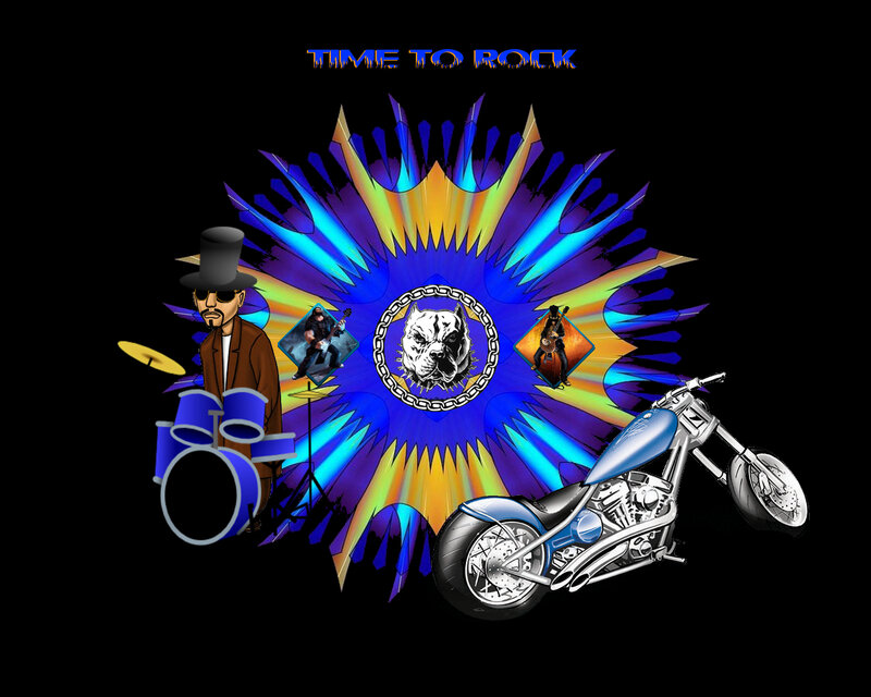Rock Band with Motorcycle — Blue