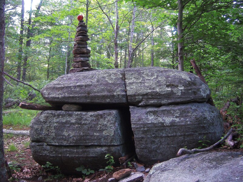 Rock Cairn in Forest — Green
