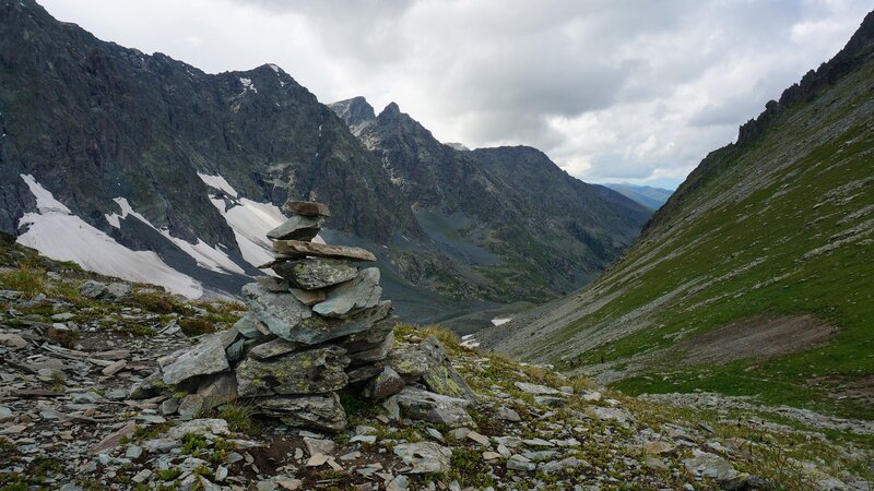 Rock Cairn in Mountain Valley