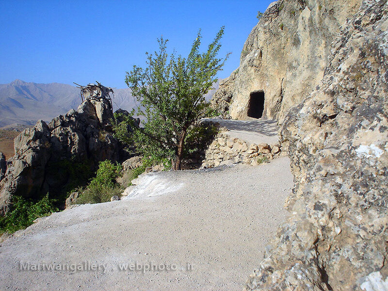 rock cave entrance in mountains