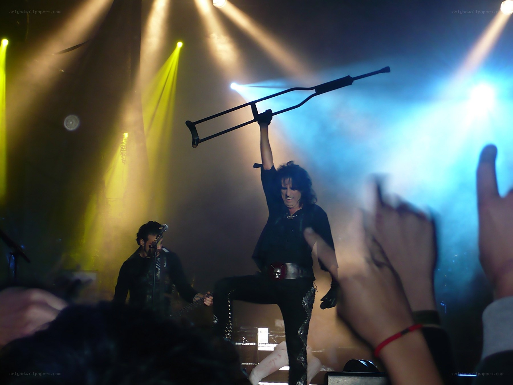 Rock concert with crutch