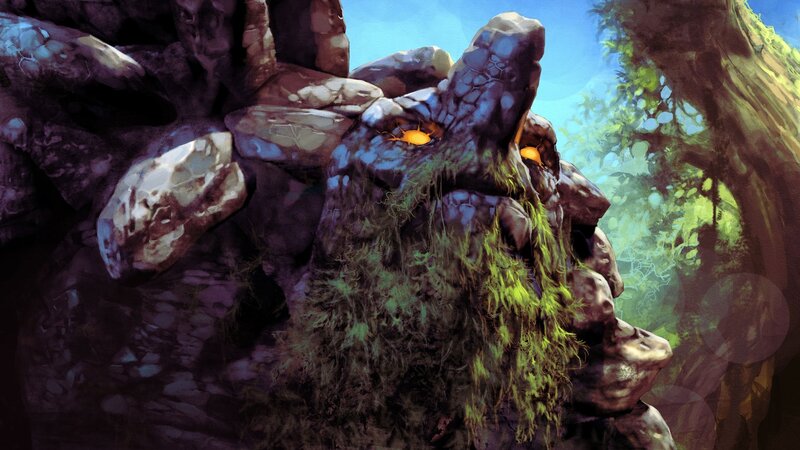 Rock Creature with Glowing Eyes