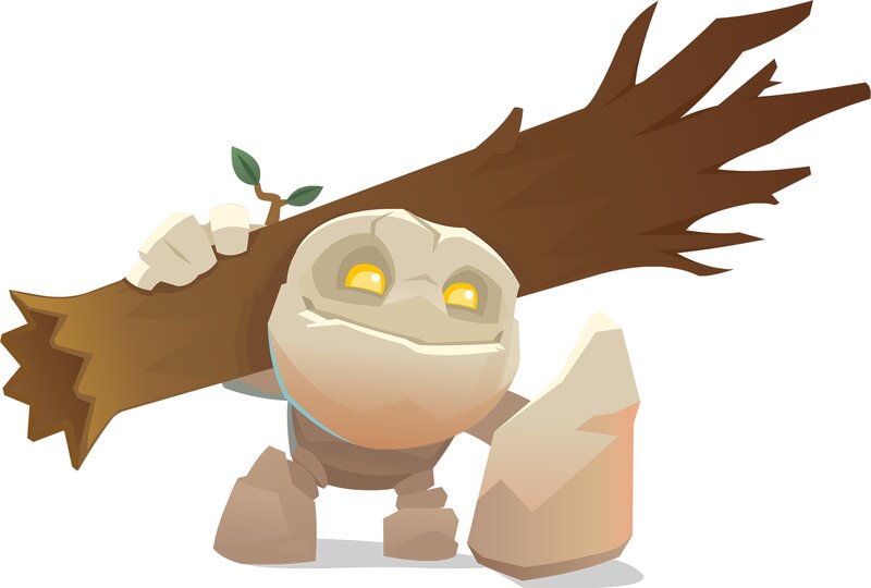 Rock Creature with Log