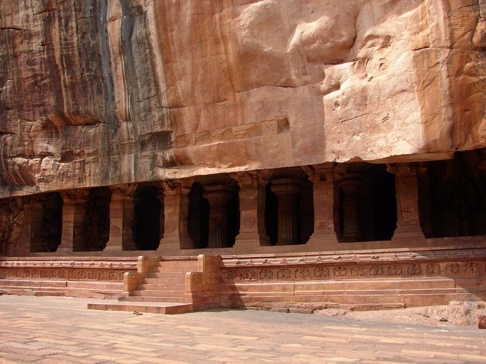 Rock-cut temple in India