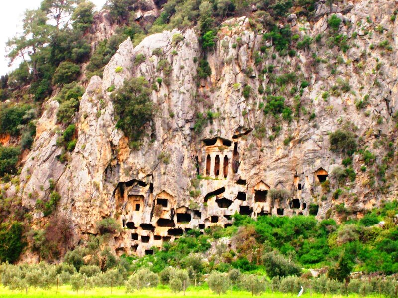 Rock-cut Tombs in Cliff — Green, Ancient