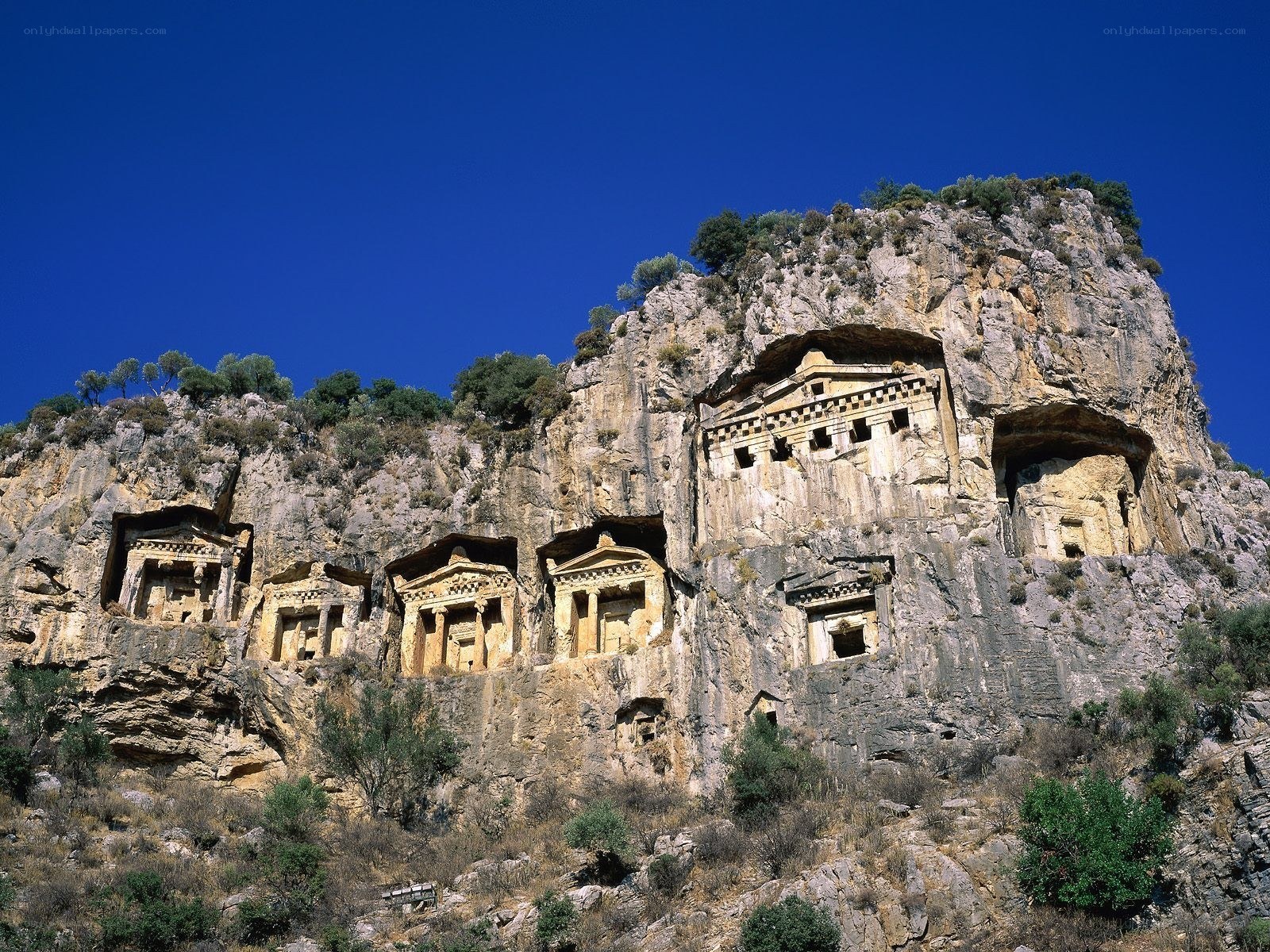 Rock-cut tombs in Turkey