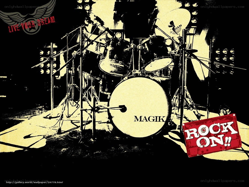 rock drum set wallpaper