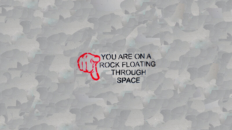 rock floating through space