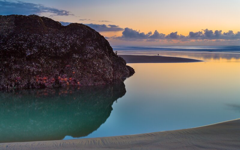 Rock Formation at Beach — Blue, Serene