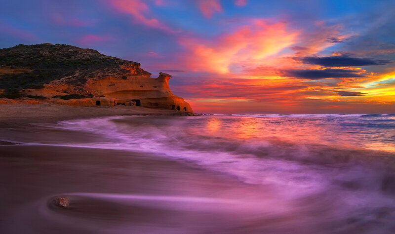 Rock Formation at Beach — Purple