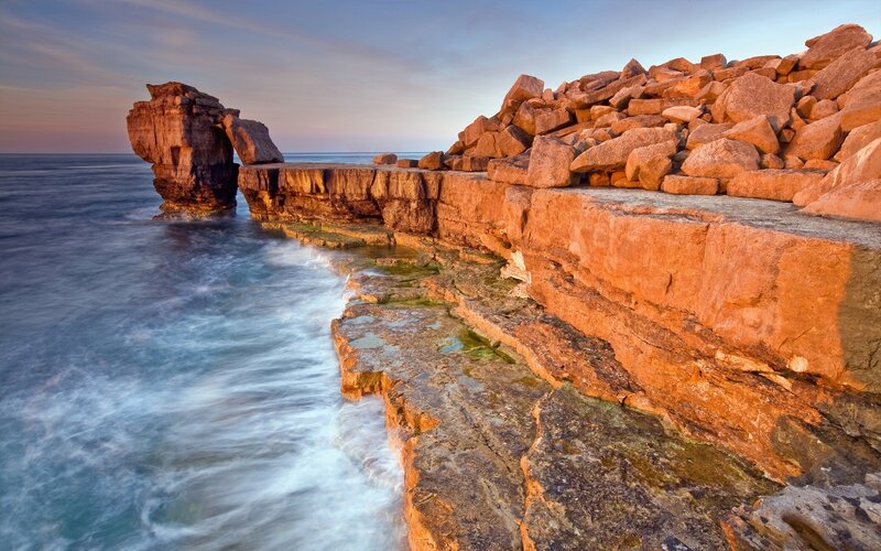 Rock Formation at Coast — Orange