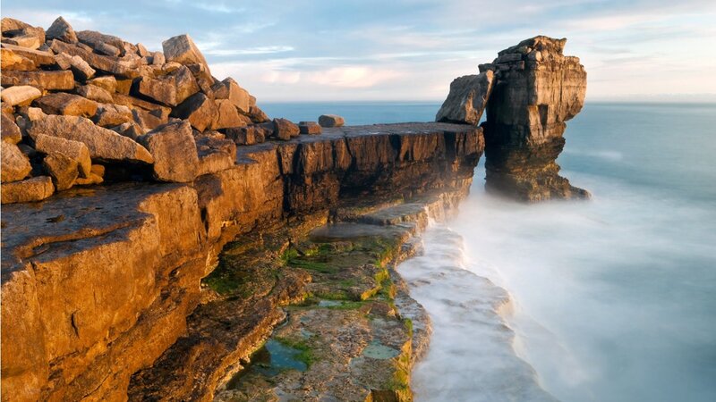 Rock Formation at Coastline — Brown