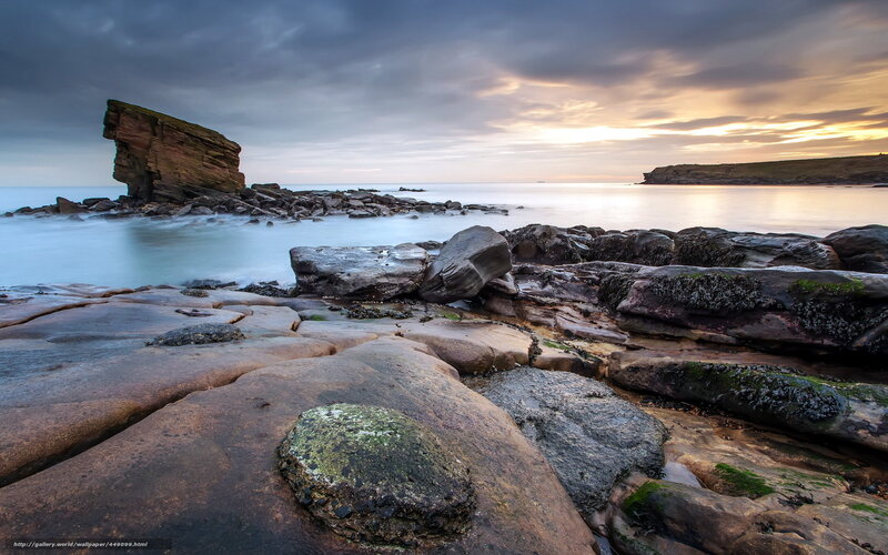 Rock Formation at Coastline — Gray
