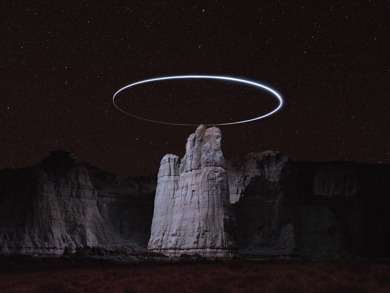 Rock Formation at Night — Black