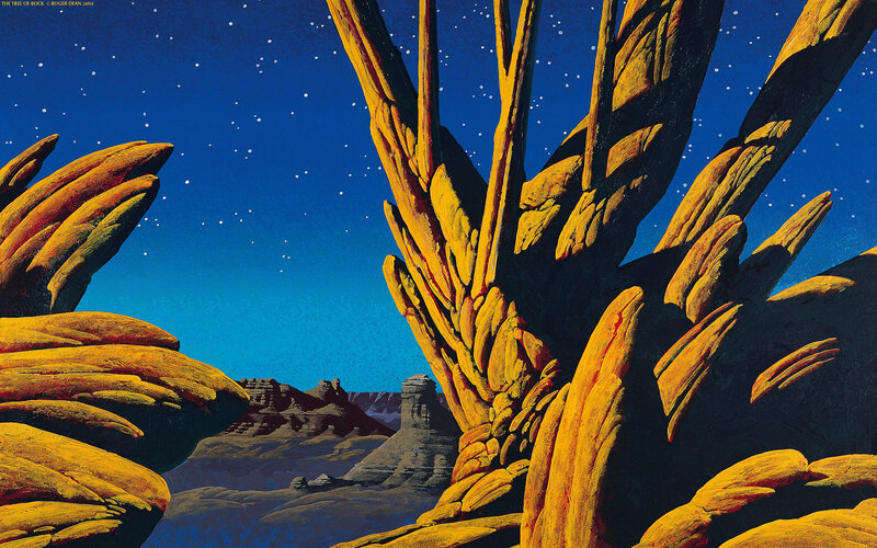 Rock Formation at Night — Blue, Dramatic