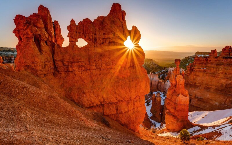 Rock Formation at Sunrise — Orange
