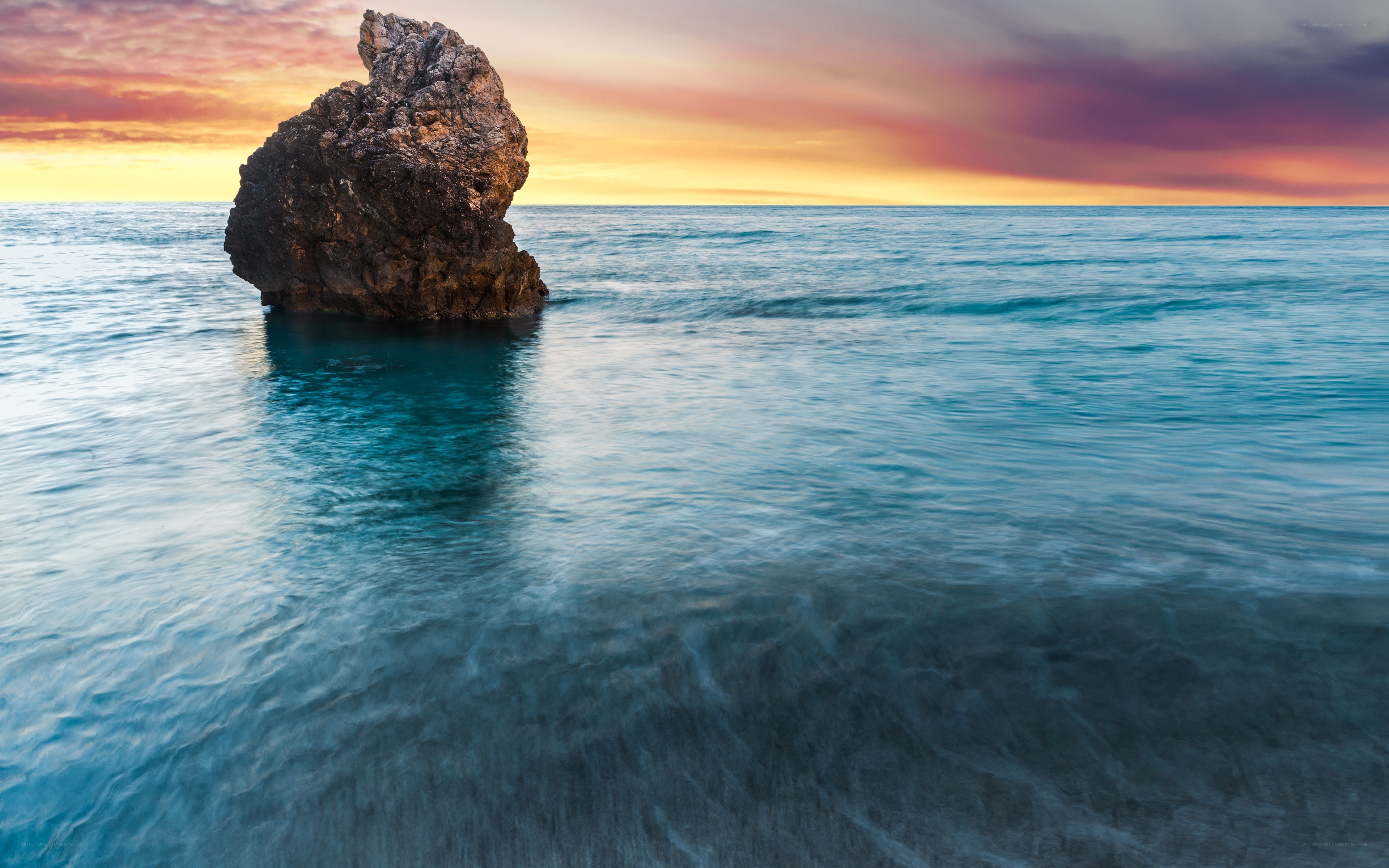 Rock formation at sunset