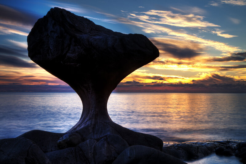 Rock Formation at Sunset — Blue, Dramatic