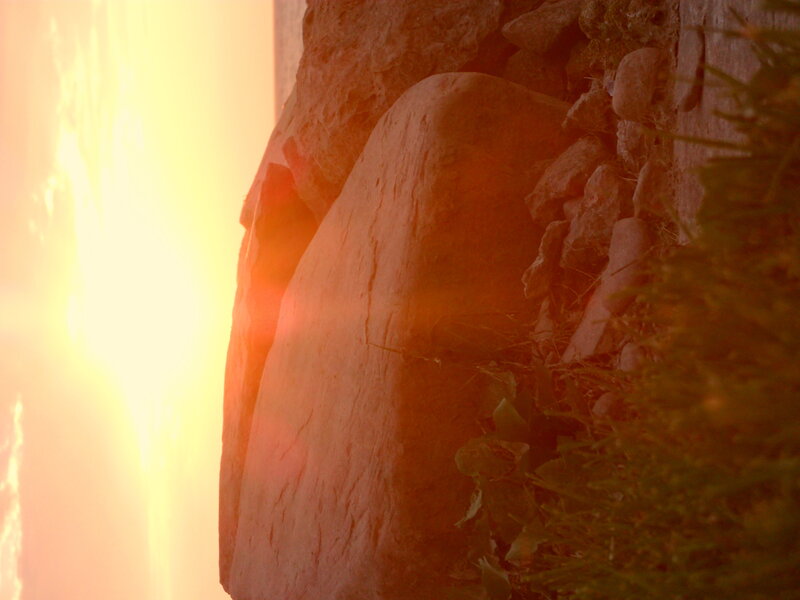 Rock Formation at Sunset — Orange, Dramatic, Photograph, Sun
