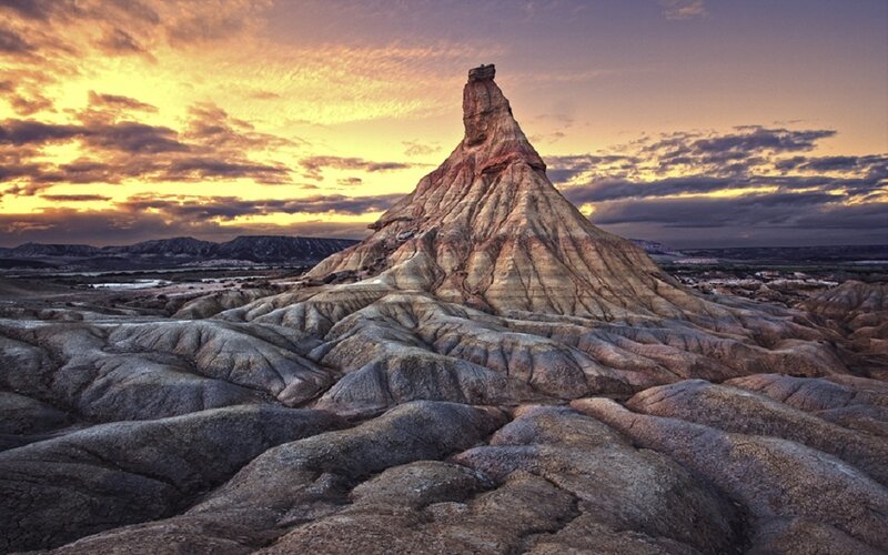 Rock Formation at Sunset — Orange