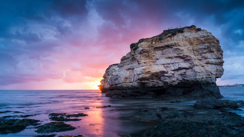 Rock Formation at Sunset — Pink