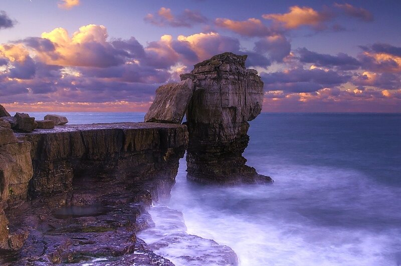 Rock Formation at Sunset — Purple