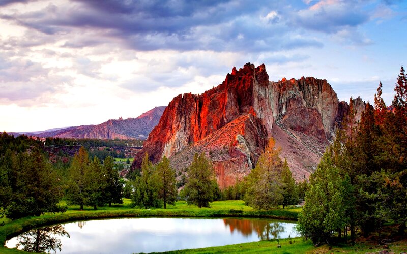 Rock Formation at Sunset — Red, Dramatic, Photograph