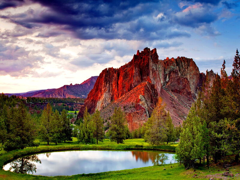 Rock Formation at Sunset — Red, Dramatic
