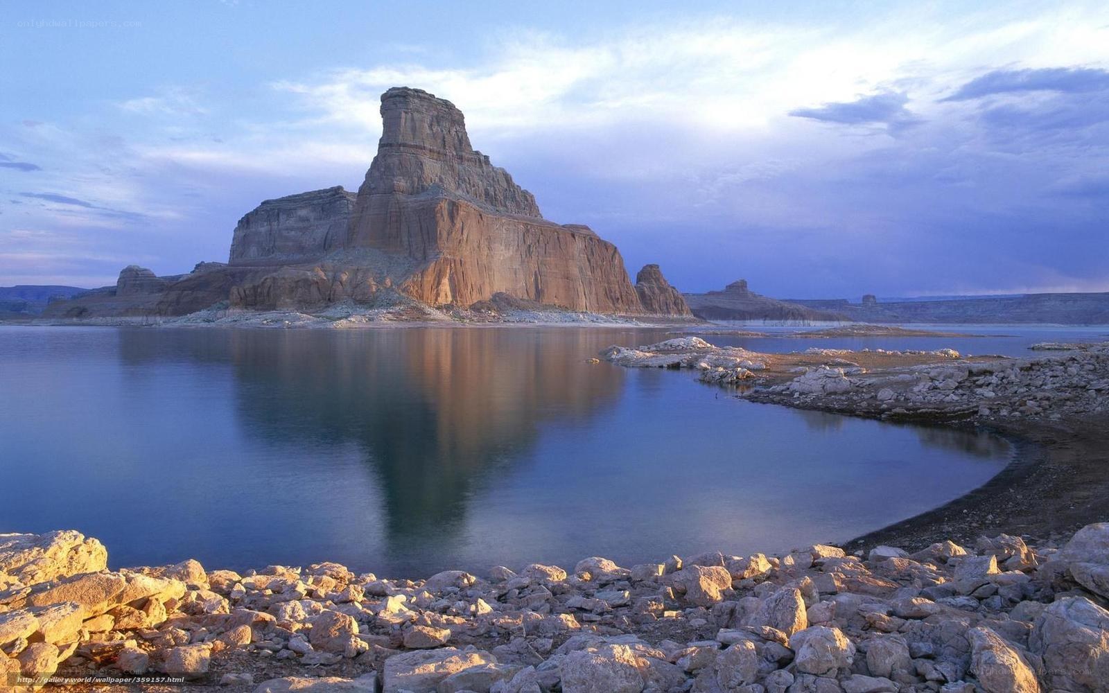 rock formation by lake