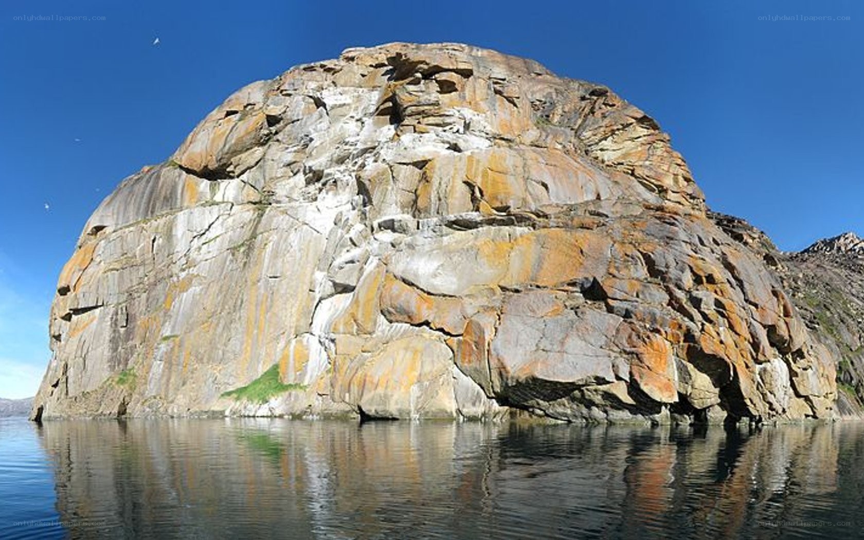 Rock formation in a lake