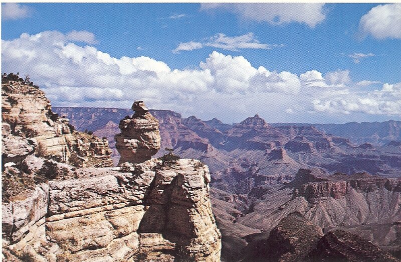 Rock Formation in Canyon — Blue, Dramatic, Afternoon
