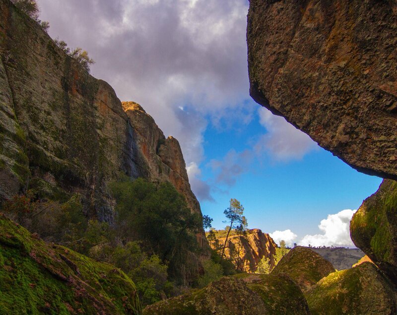 Rock Formation in Canyon — Blue, Dramatic