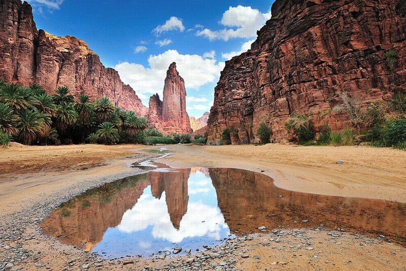 Rock Formation in Canyon — Blue